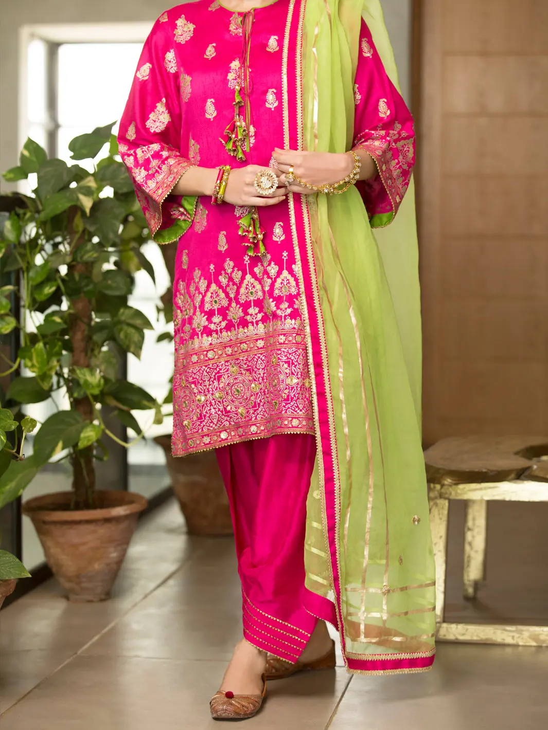 Fuchsia 3Pc Stitched - Alp-3Ps-1194 1
