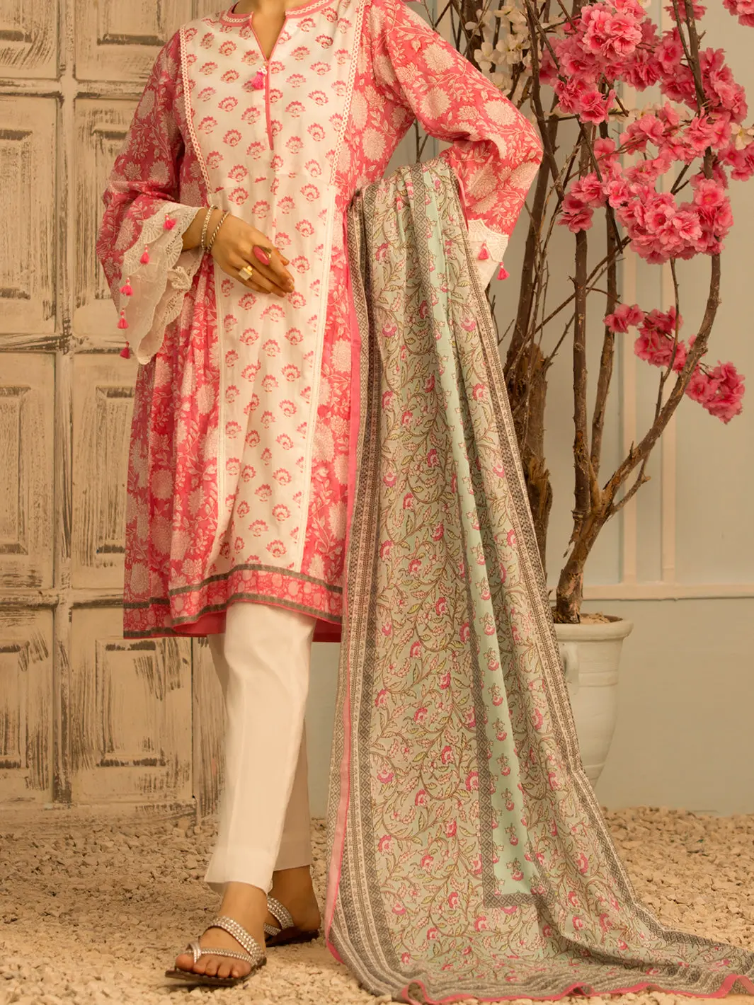 Pink Lawn 2Pc Unstitched - Alp-2Ps-1200 1
