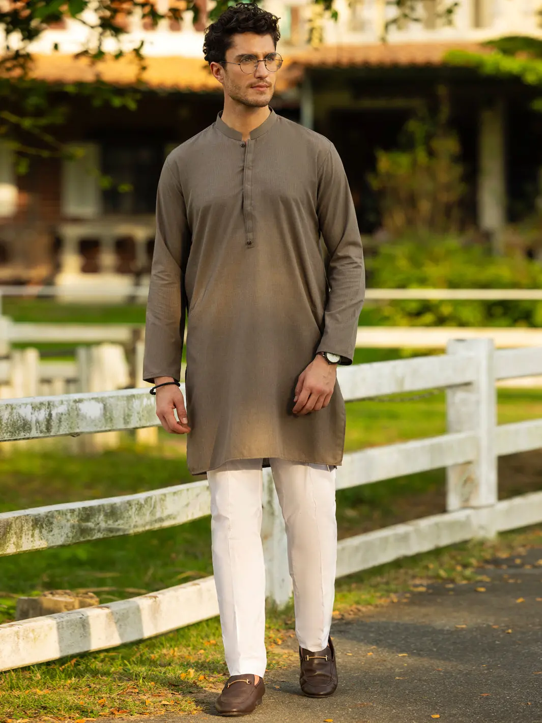 Brown Blended Kurta - Al-K-1219 1