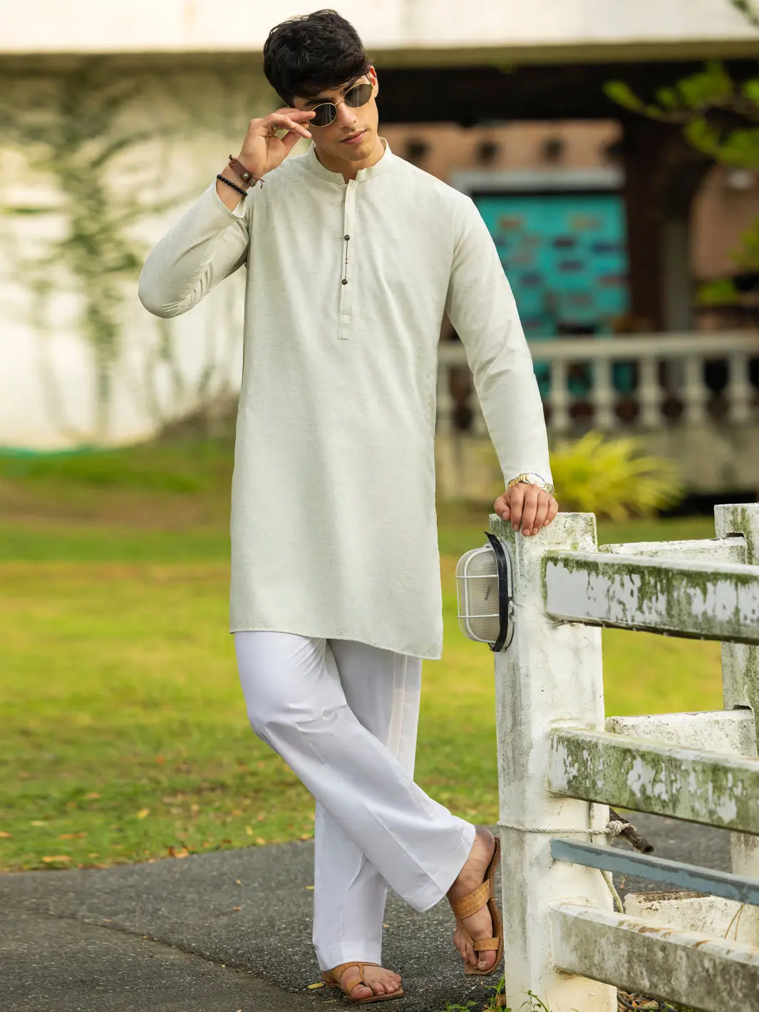 Cream Blended Kurta - Al-K-1220 1