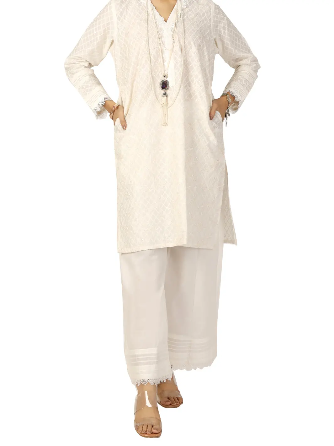 White 2Pc Stitched - Al-2Ps-Lks-771 1