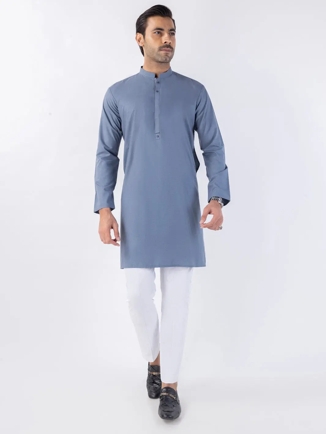 Grey Blended Kurta - Al-K-1222 1