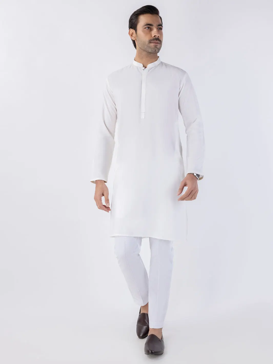 White Blended Kurta - Al-K-1224 1