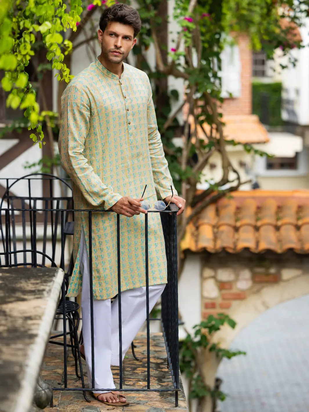 Fawn Cotton Kurta - Al-K-1235B 1