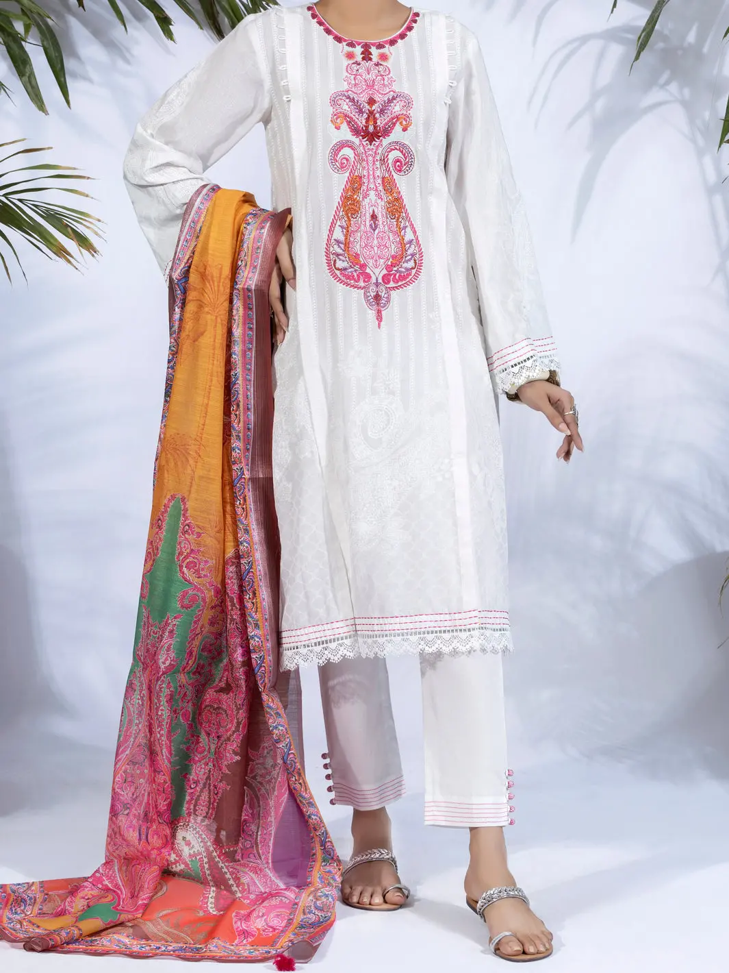 White Lawn 3Pc Unstitched - Alp-3Ps-1242 1