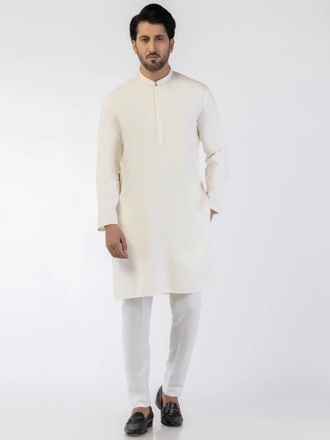 Off White Blended Kurta - Al-K-1243 1