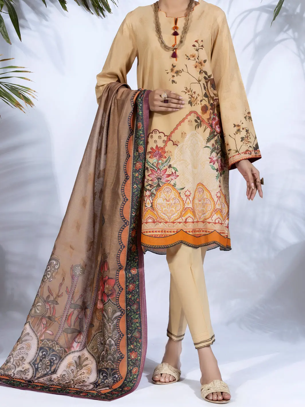 Beige Lawn 3Pc Unstitched - Alp-3Ps-1246 1