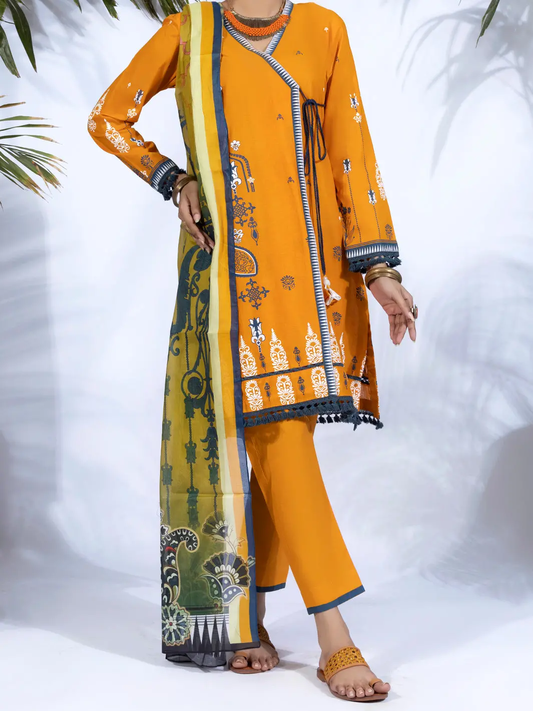 Orange Lawn 3Pc Stitched - Alp-3Ps-1247 1