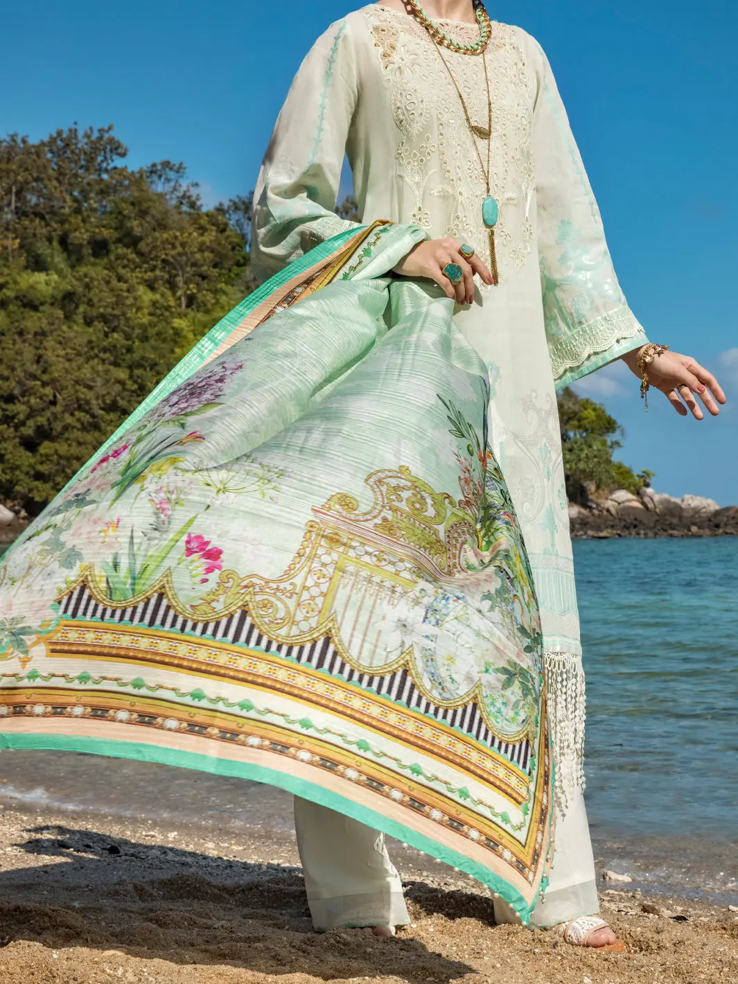 Sage Green Jacquard 3Pc Stitched - Alp-3Ps-1252 1