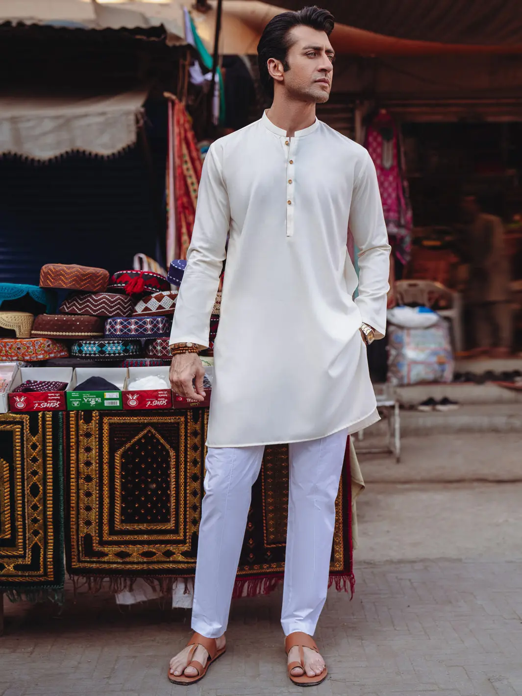Off White Blended Kurta - Al-K-1259 1