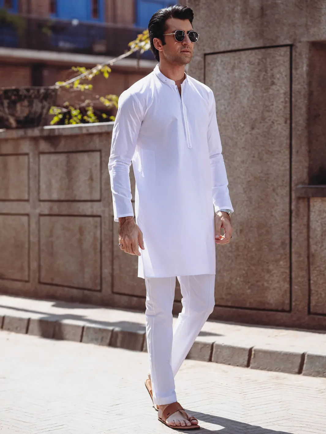 White Cotton Kurta - Al-K-1264A 1