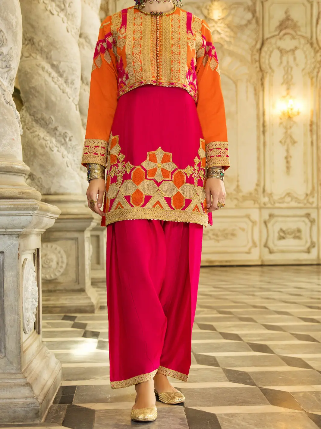 Pink Raw Silk 2Pc Stitched - Alp-2Ps-Lks-1276 1