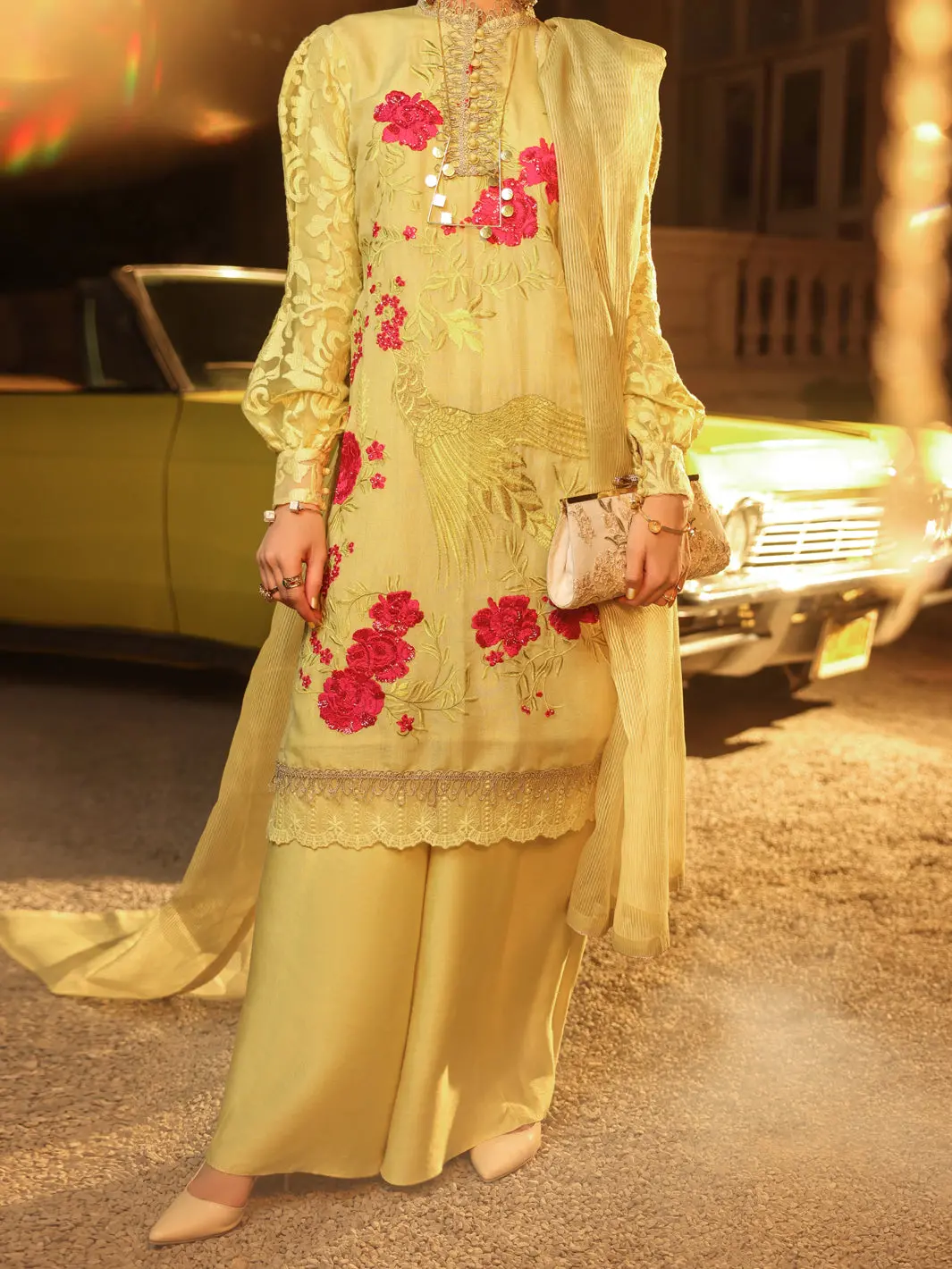 Yellow Cotton Mesuri 3Pc Stitched - Alp-3Ps-1291 1