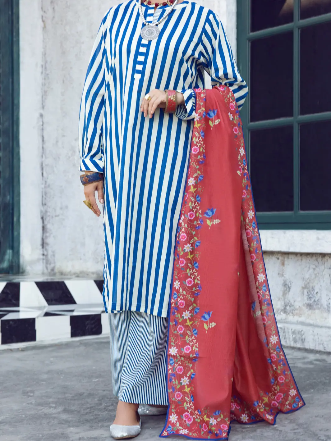 Blue Lawn 3Pc Unstitched - Alp-3Ps-1298 1