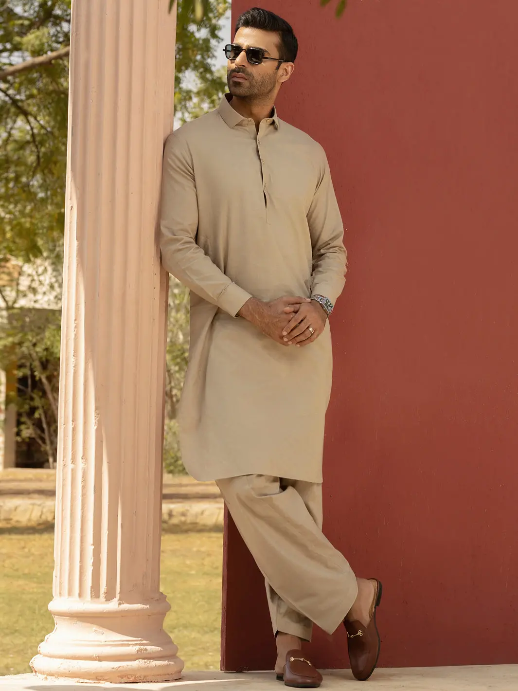 Beige Kameez Shalwar - Alwa-Ks-289 1