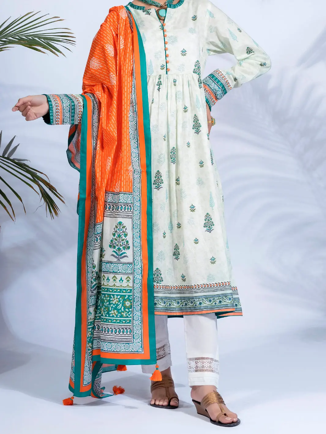 Sage Green Lawn 2Pc Unstitched - Alp-2Ps-1318 1