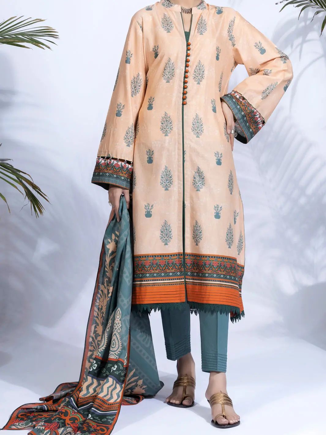 Beige Lawn 2Pc Unstitched - Alp-2Ps-1321 1