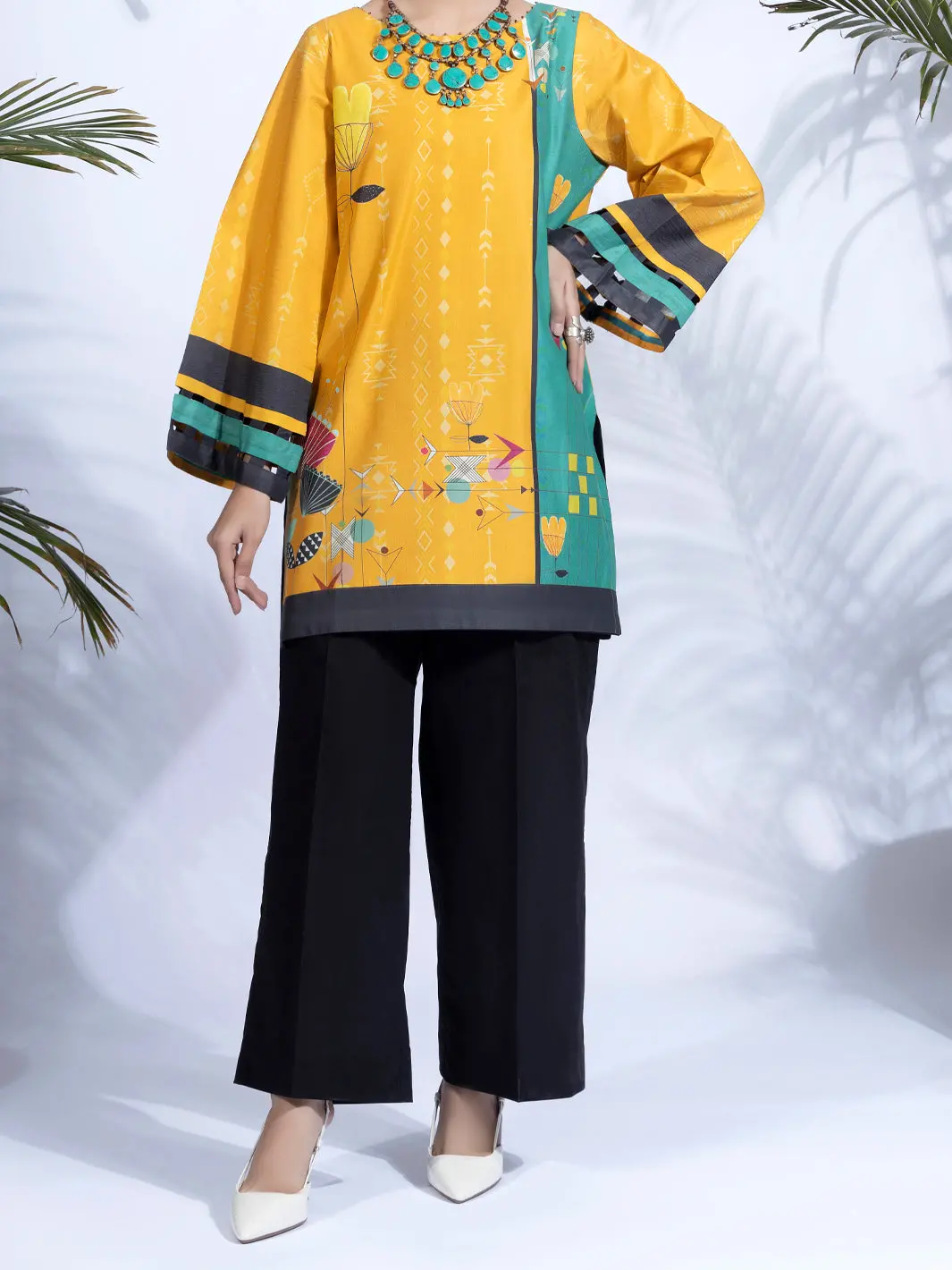 Orange Lawn 2Pc Unstitched - Alp-2Ps-1327 1
