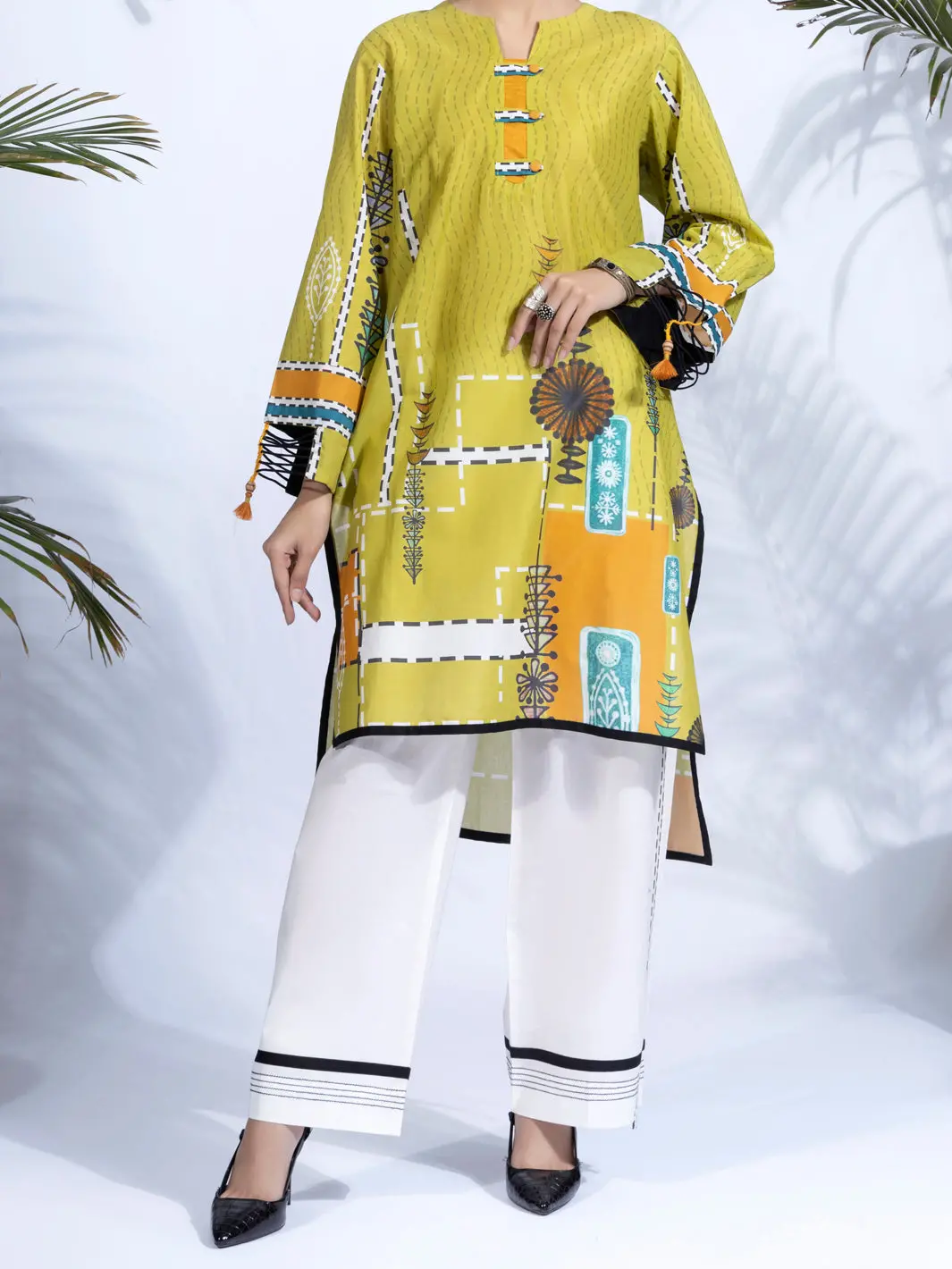 Lime Lawn Green 2Pc Unstitched - Alp-2Ps-1330 1