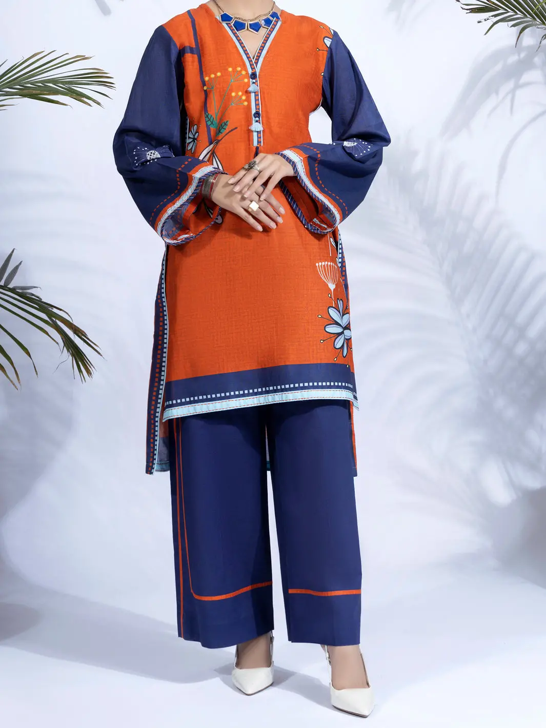 Orange Lawn 2Pc Unstitched - Alp-2Ps-1331 1