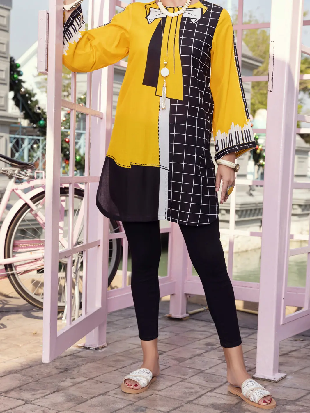 Yellow Lawn Tunic - Alp-Lk-1339 1