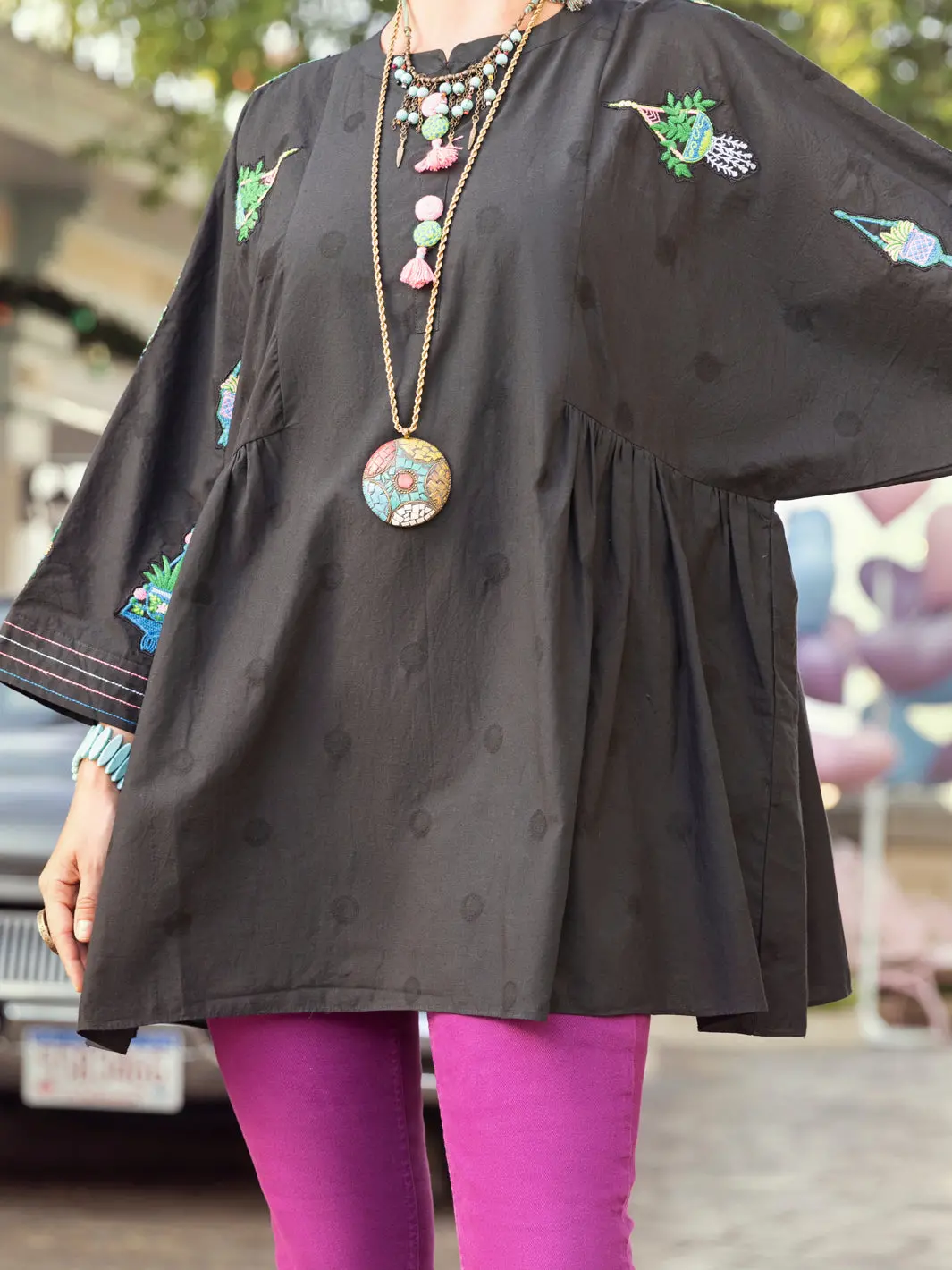 Black Dobby Tunic - Alp-Lk-1360 1