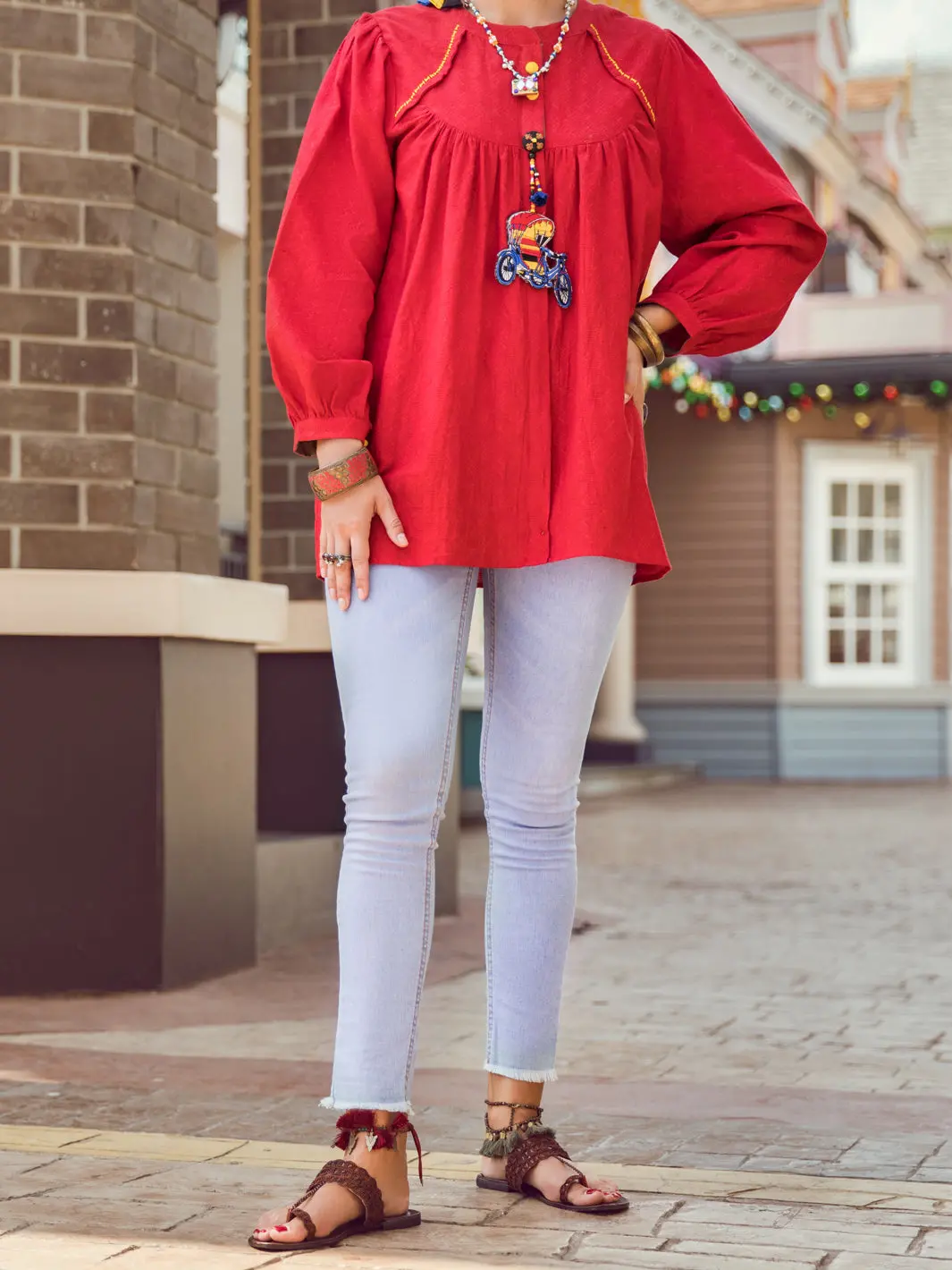 Red Dobby Tunic - Alp-Lk-1366 1