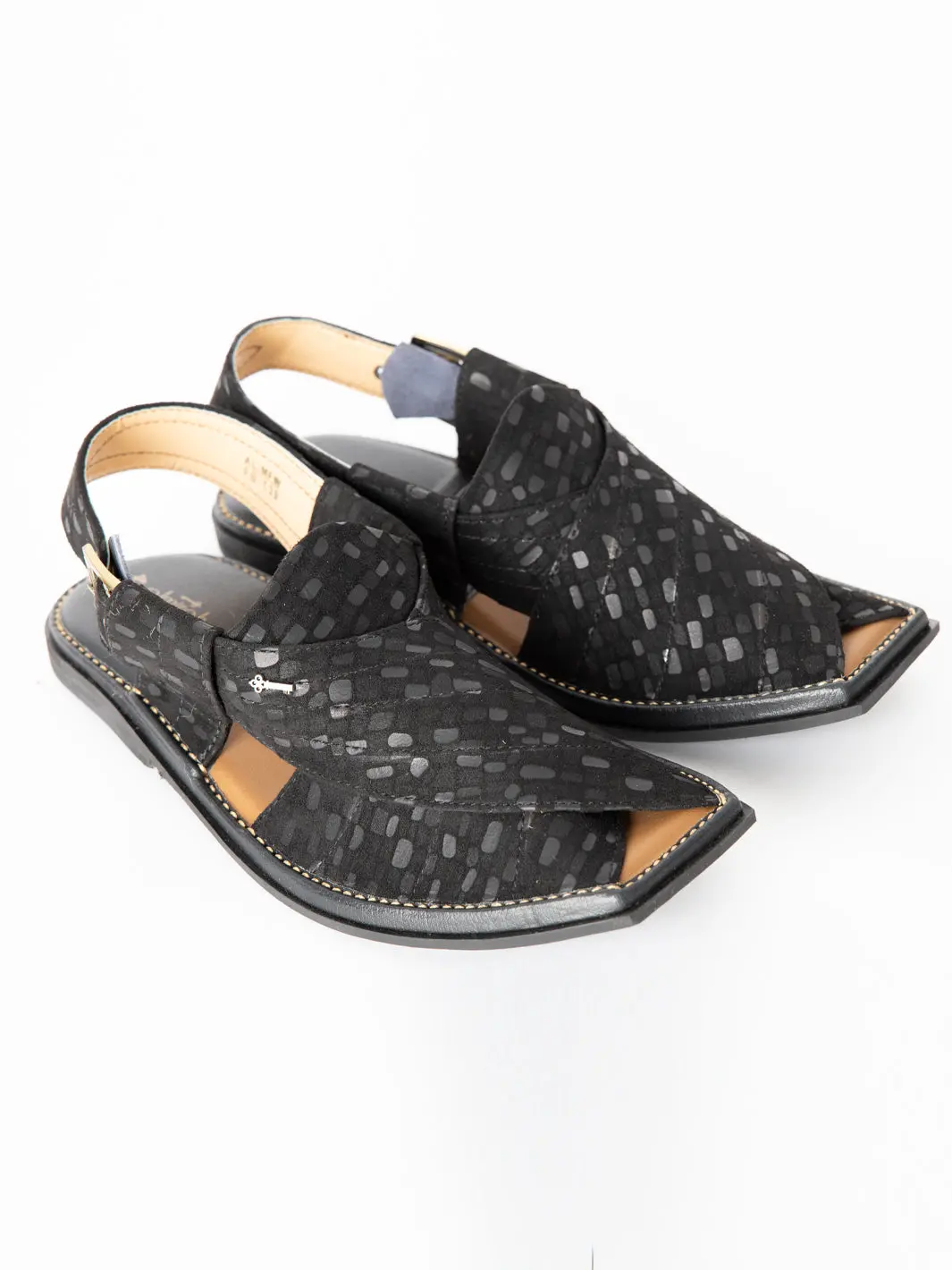 Black Peshawari Chappal - Al-Mfw-Fb-139 1