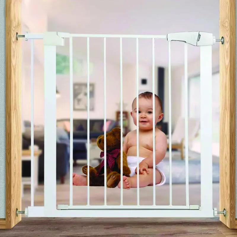 Wide Baby Walk Through Fence Gate With Door Pressure Mounted 1