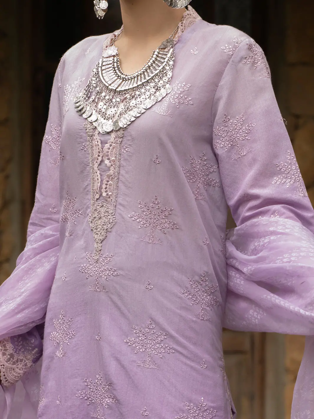 Light Purple 3Pc Unstitched - Alp-3Ps-1400 2