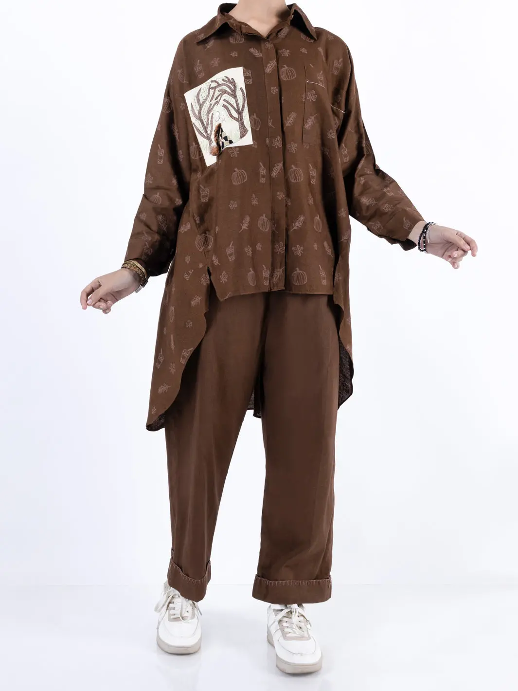Dark Brown Cambric Kurti - Alt-Lk-1098 1