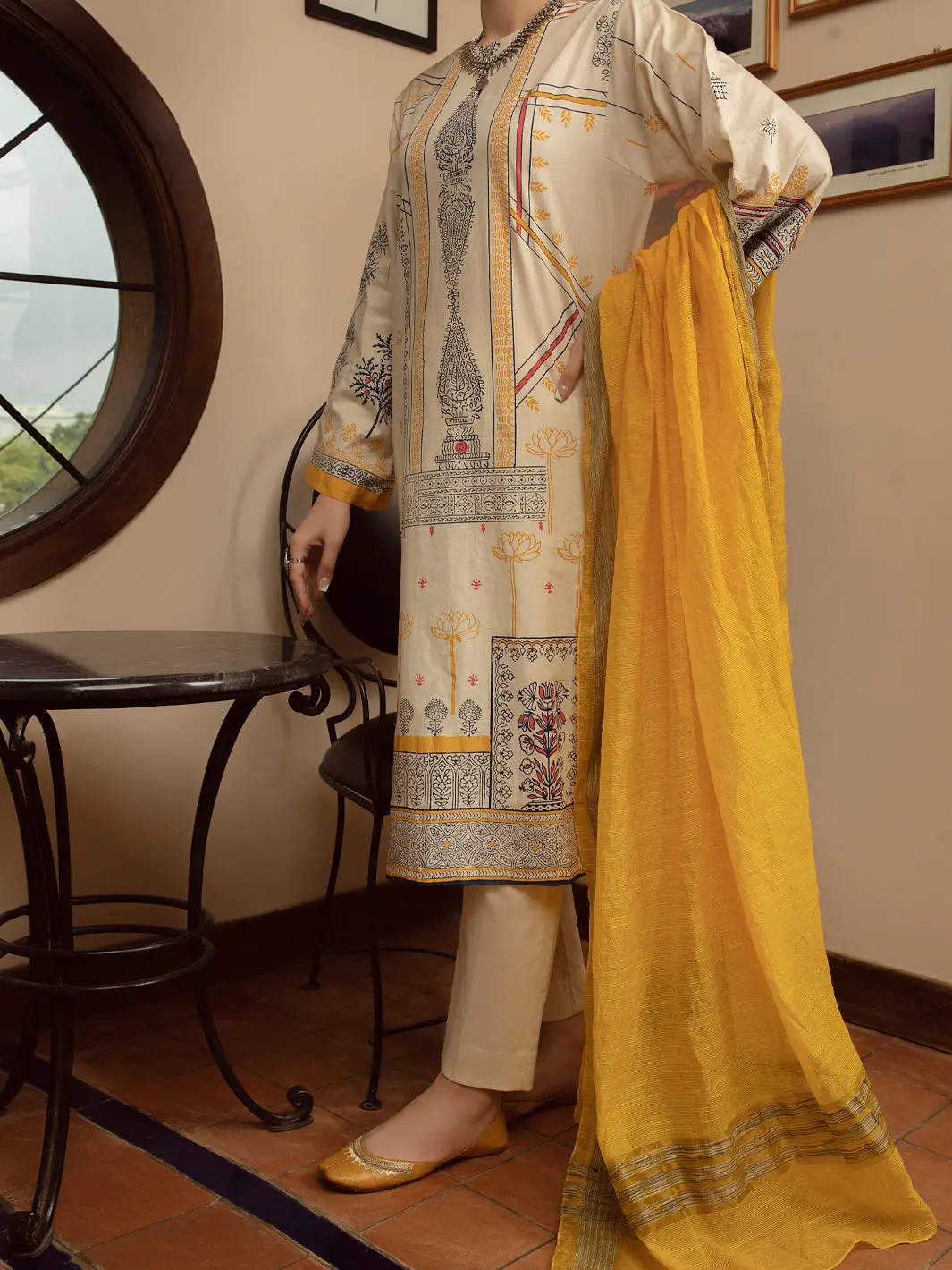Beige Cambric 3Pc Stitched - Alp-3Ps-1431 1