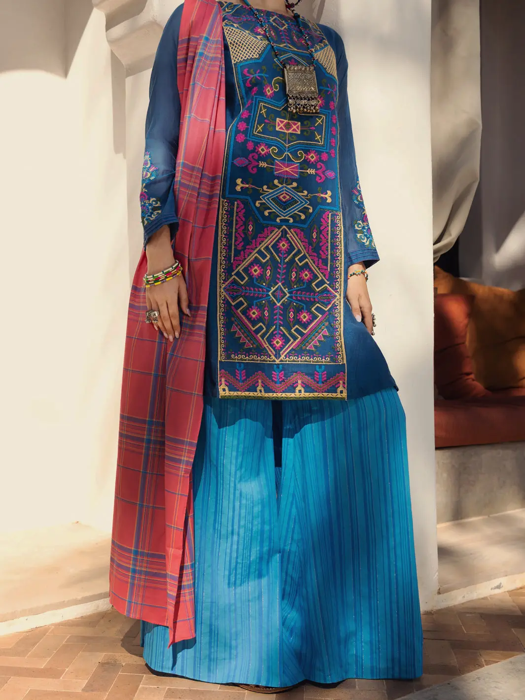 Blue 3Pc Unstitched - Alp-3Ps-1440 1