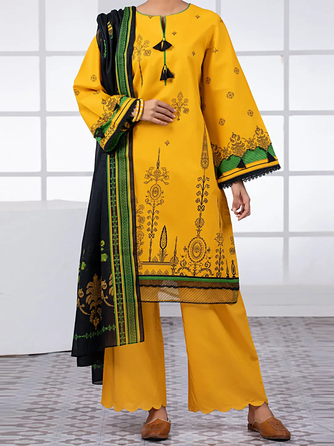 Mustard Lawn 2Pc Unstitched - Alp-2Ps-1445A 1