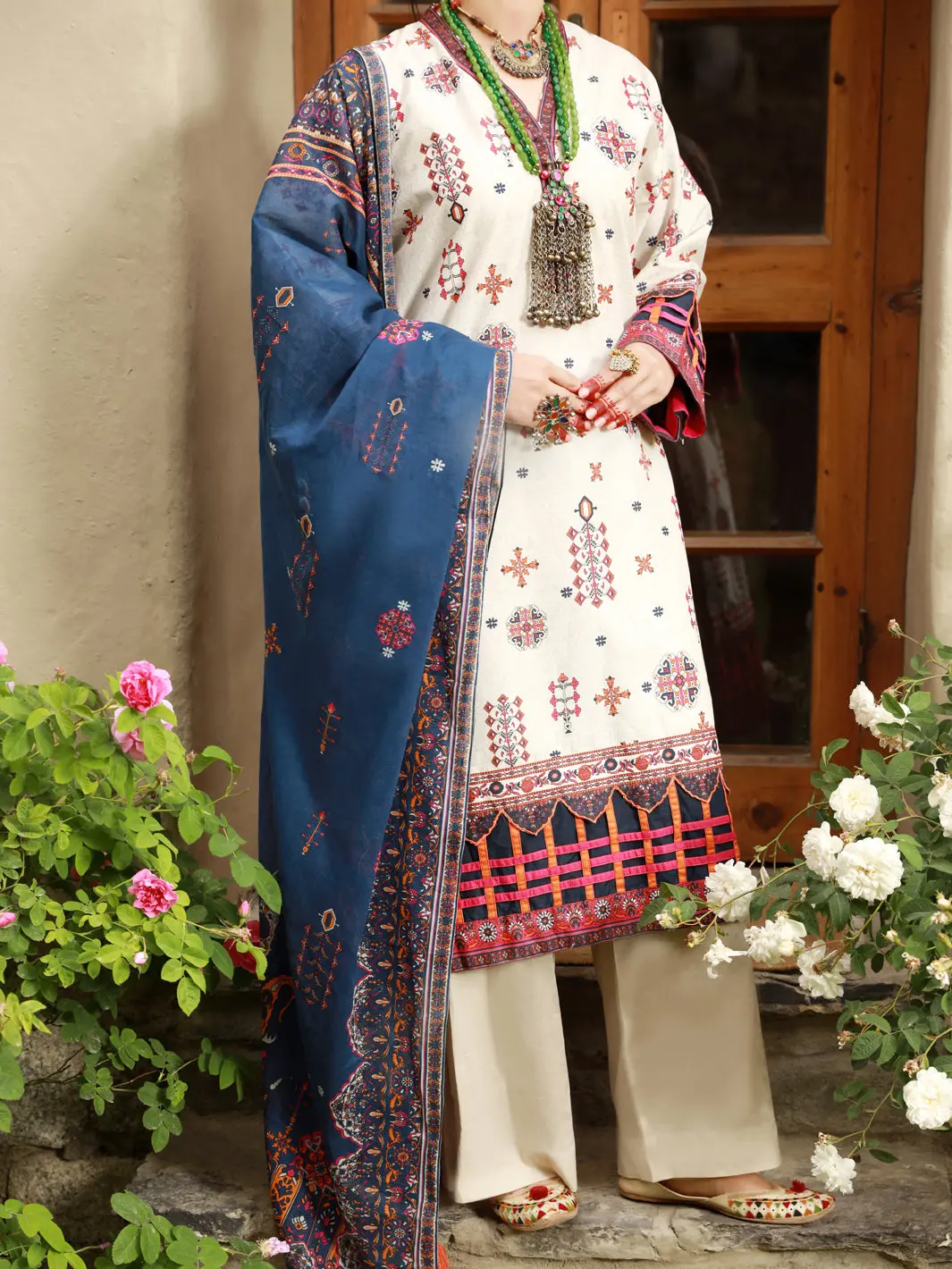 Beige Lawn 3Pc Unstitched - Alp-3Ps-1474 1