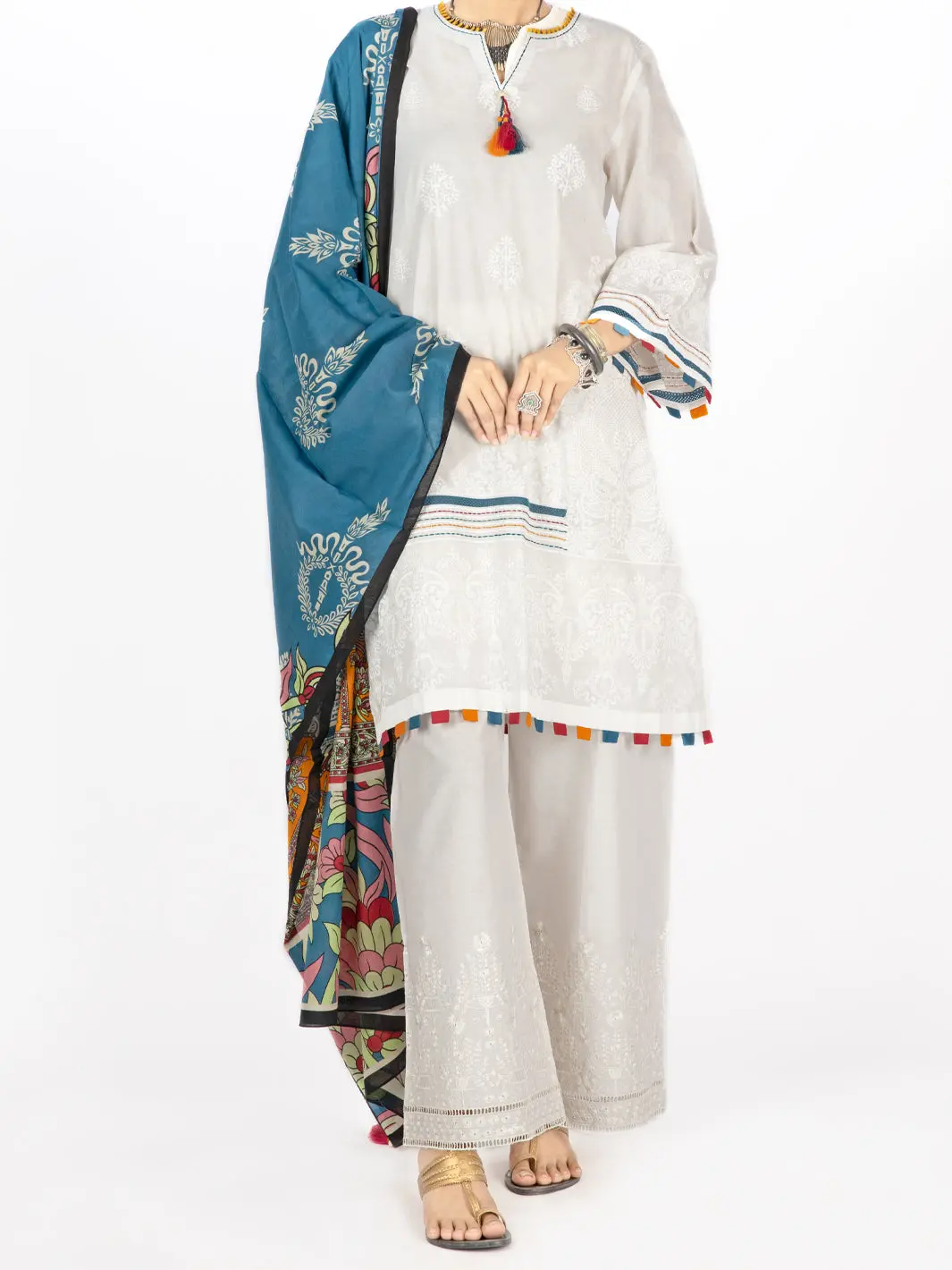 White Lawn 3Pc Unstitched - Alp-3Ps-1480 1