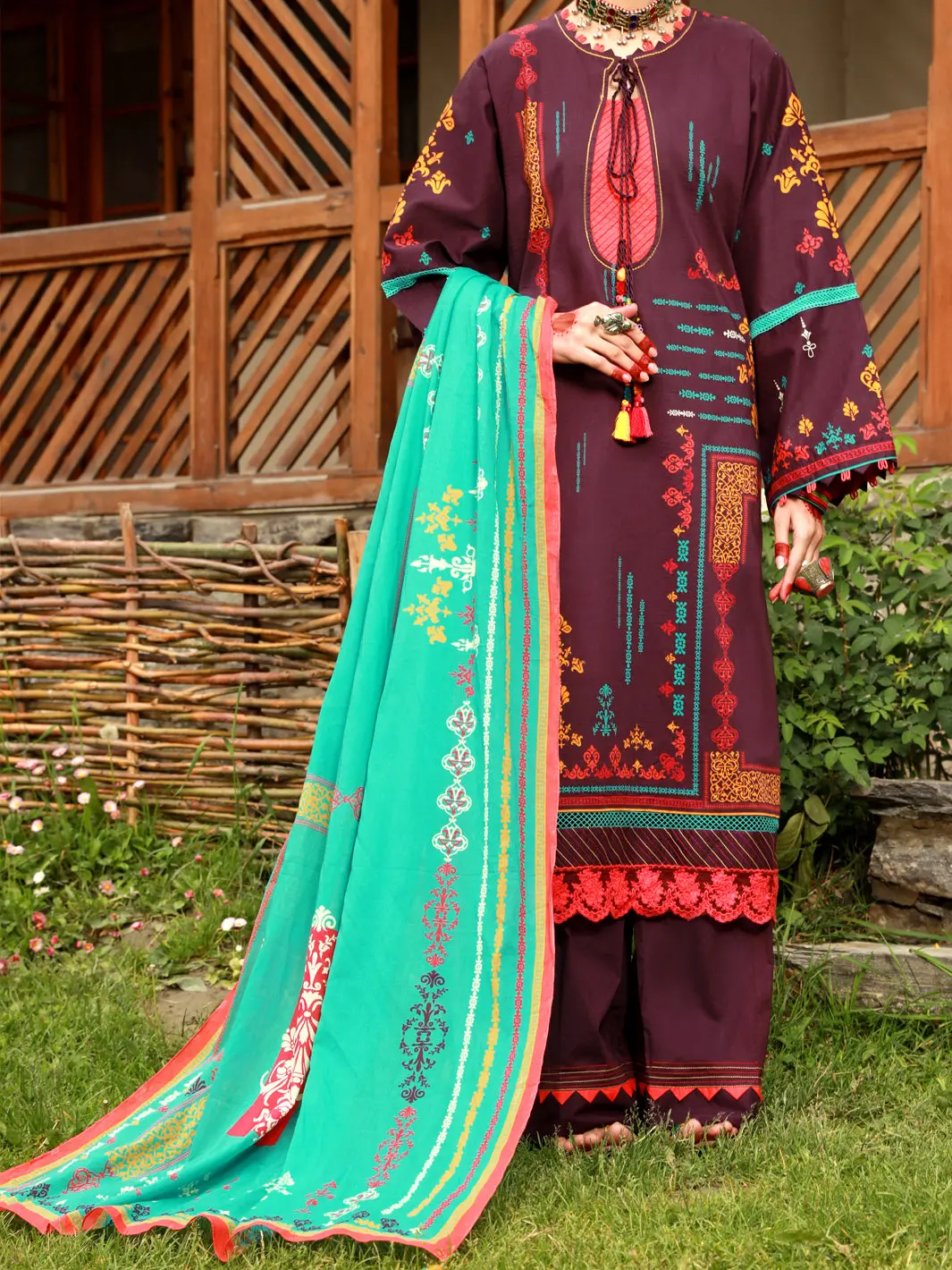 Purple Lawn 3Pc Unstitched - Alp-3Ps-1481 1
