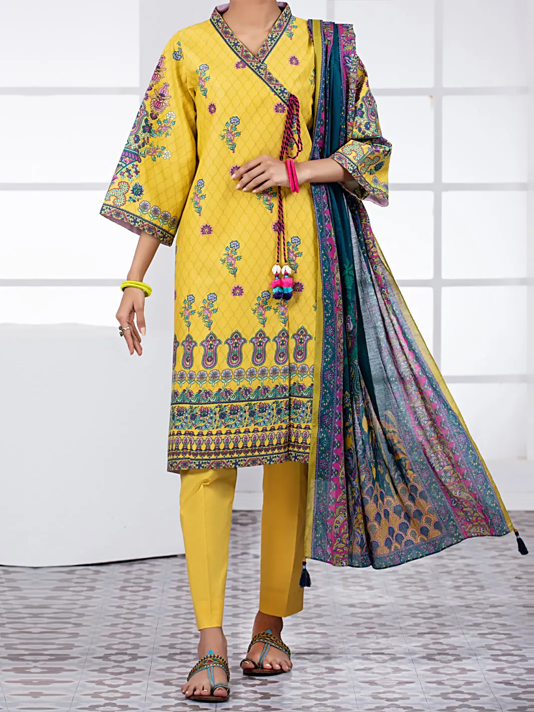 Yellow Lawn 3Pc Unstitched - Alp-3Ps-1487 1
