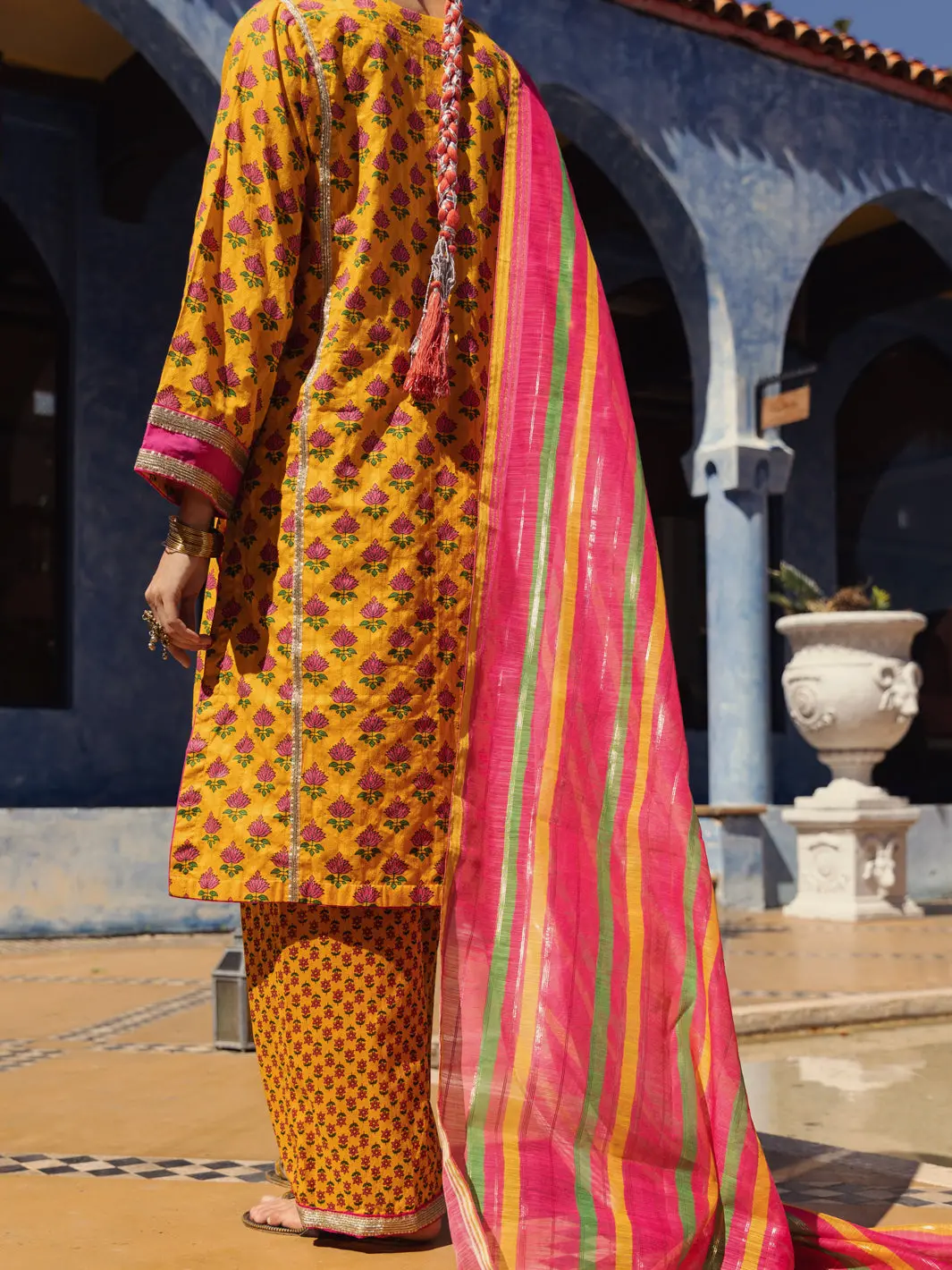 Mustard Jacquard 3Pc Unstitched - Alp-3Ps-1503 2