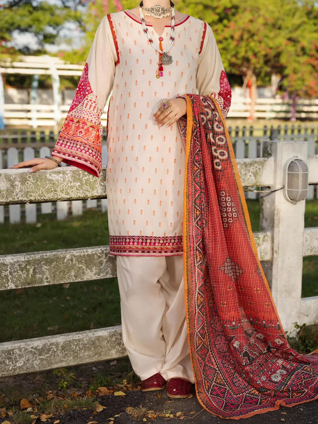 Cream 3Pc Unstitched - Alp-3Ps-1510 1