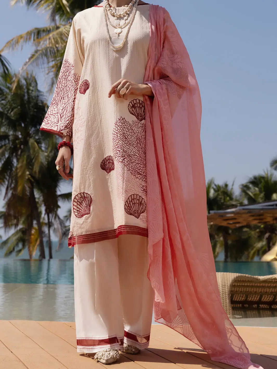 Peach 3Pc Unstitched - Alp-3Ps-1519 1