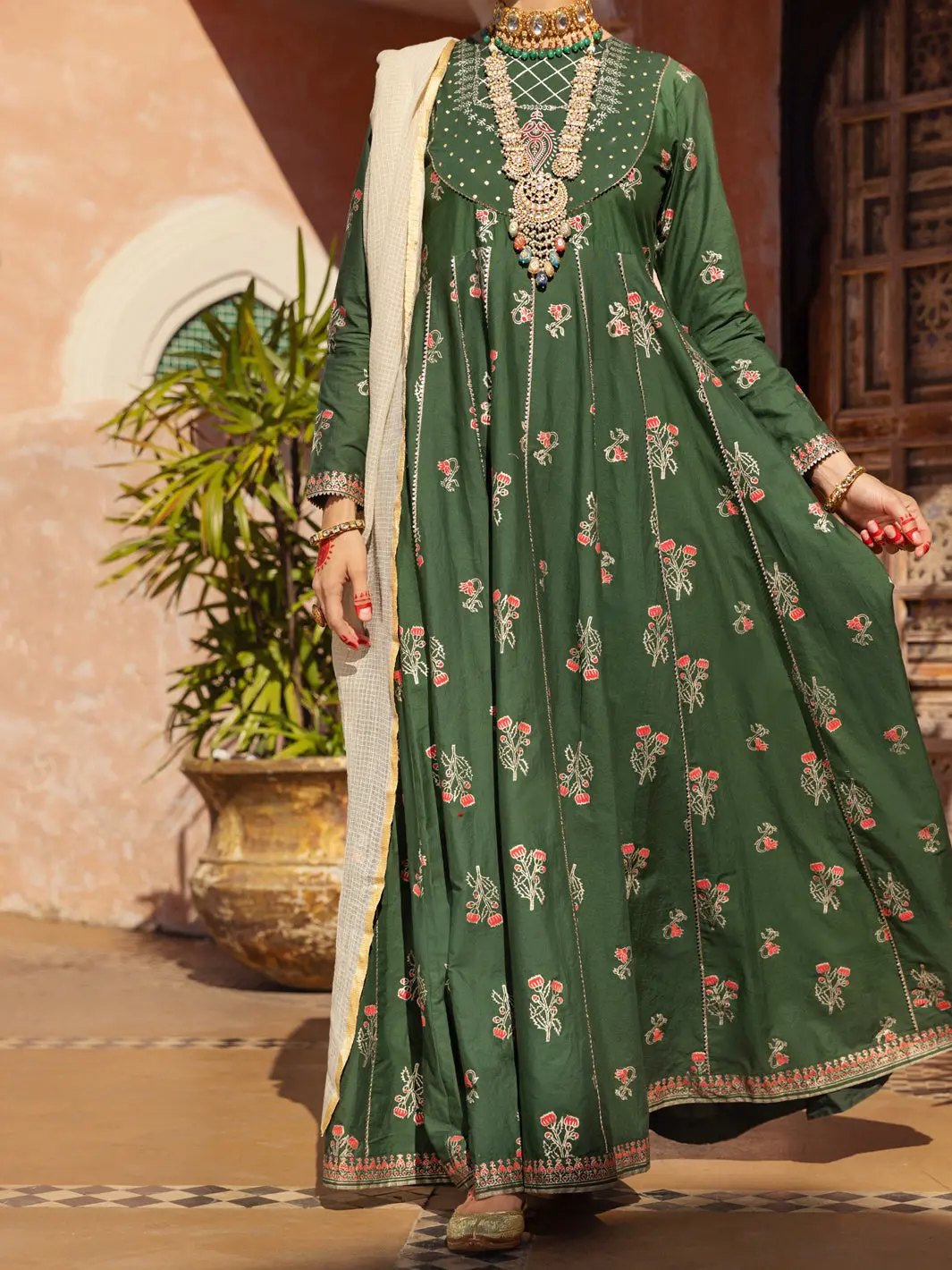 Dark Green 3Pc Stitched - Alp-3Ps-1522 1
