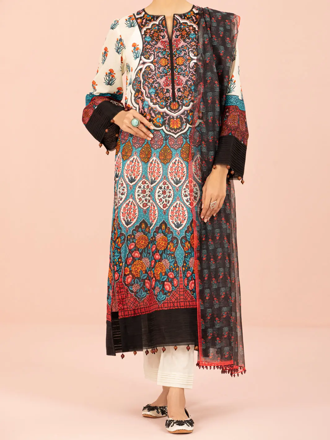 Multicolor 3Pc Unstitched - Alp-3Ps-1541 1