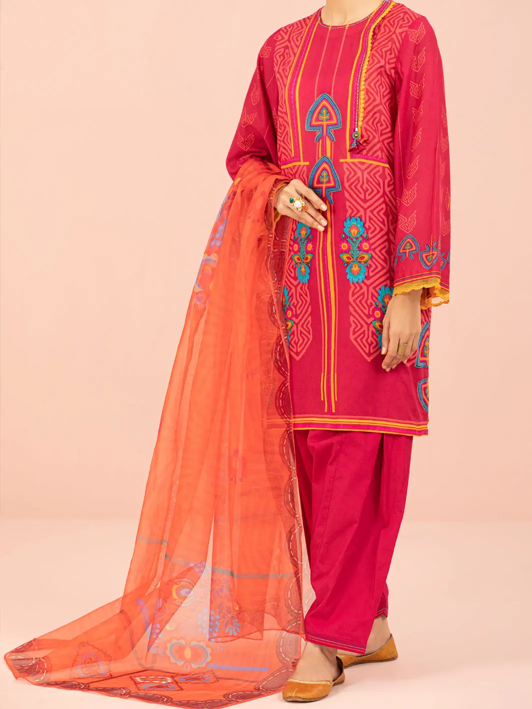 Fuchsia 3Pc Unstitched - Alp-3Ps-1542 1