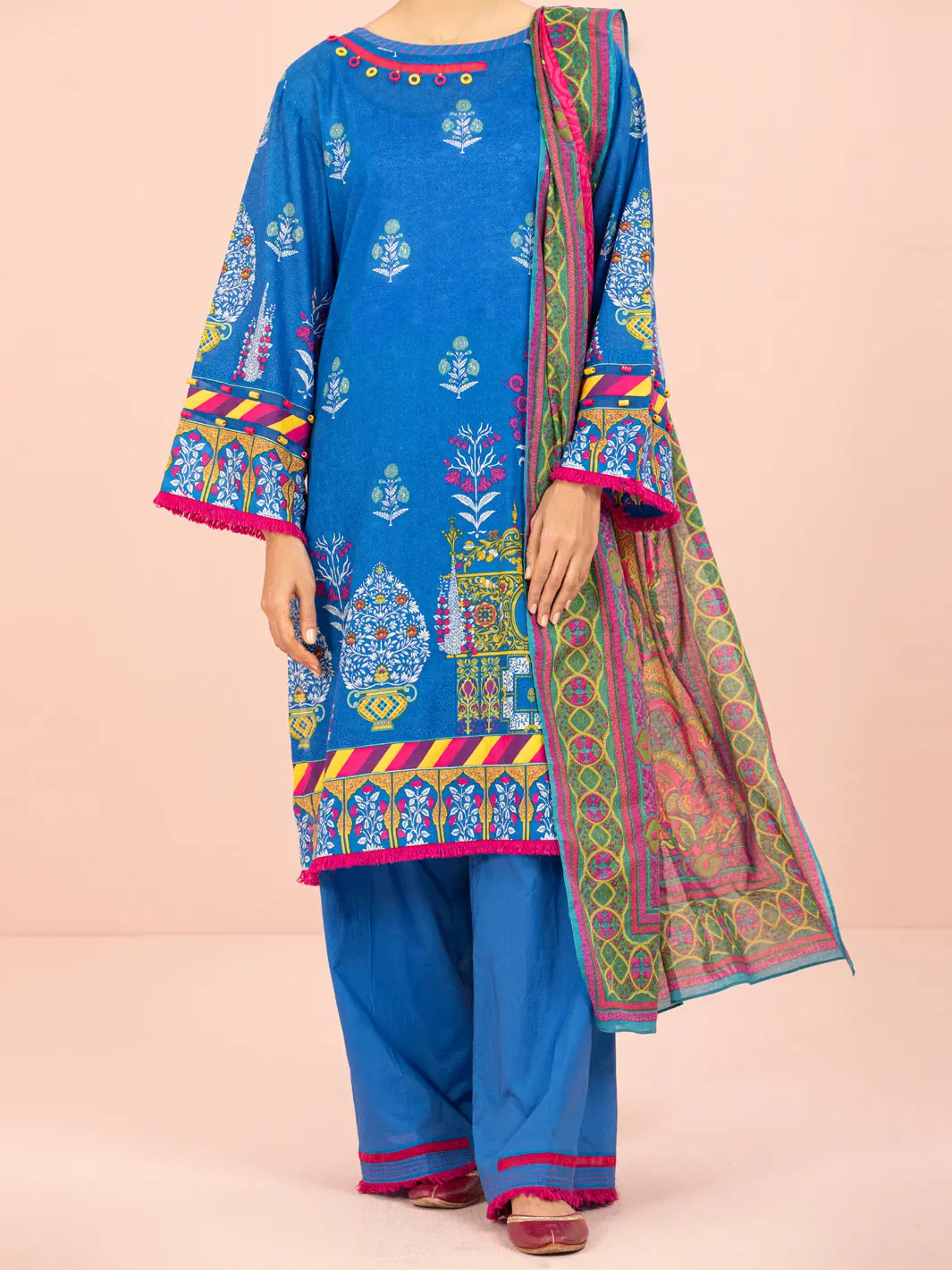 Blue 3Pc Unstitched - Alp-3Ps-1545 1