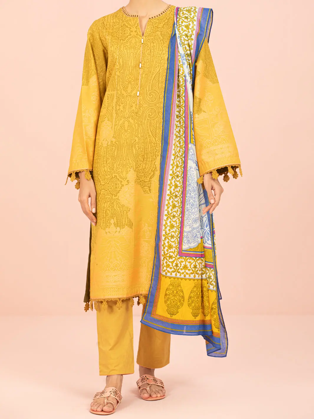 Mustard 3Pc Unstitched - Alp-3Ps-1547 1