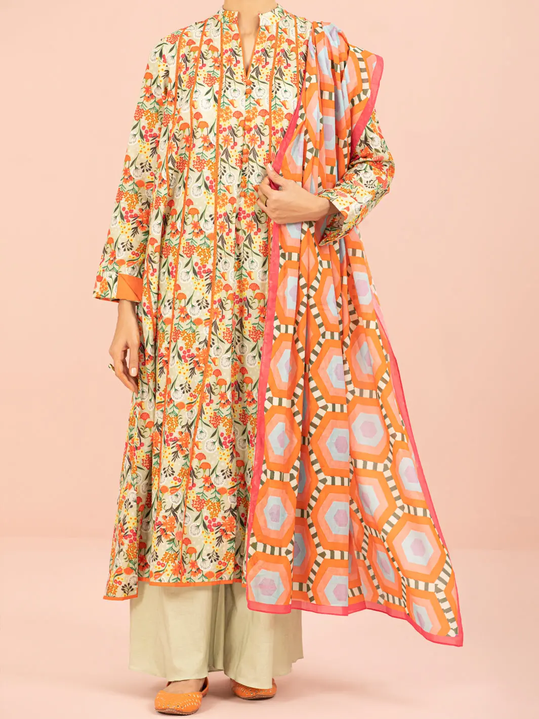 Multicolor Lawn 2Pc Unstitched - Alp-2Ps-1559 1