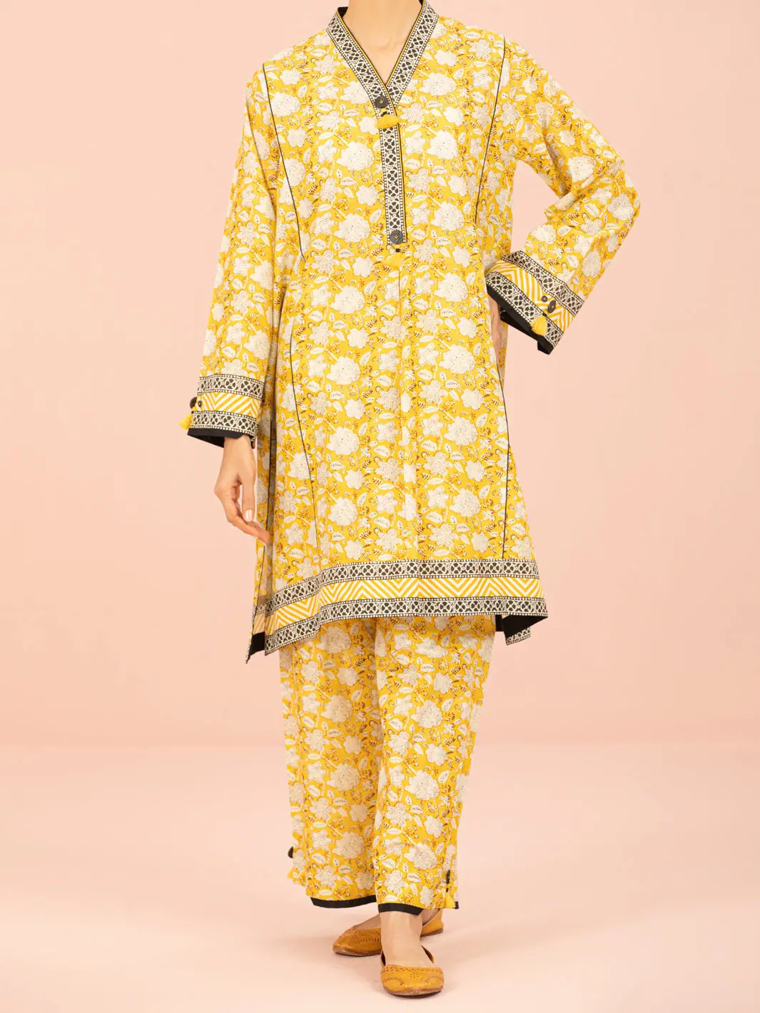 Yellow Lawn 2Pc Unstitched - Alp-2Ps-1562 1