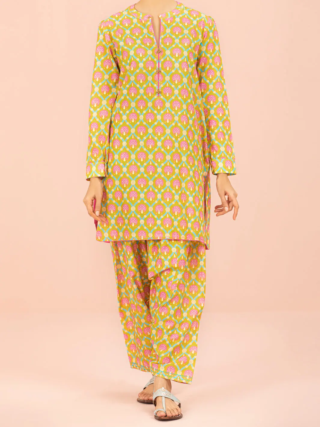 Yellow Lawn 2Pc Unstitched - Alp-2Ps-1564 1