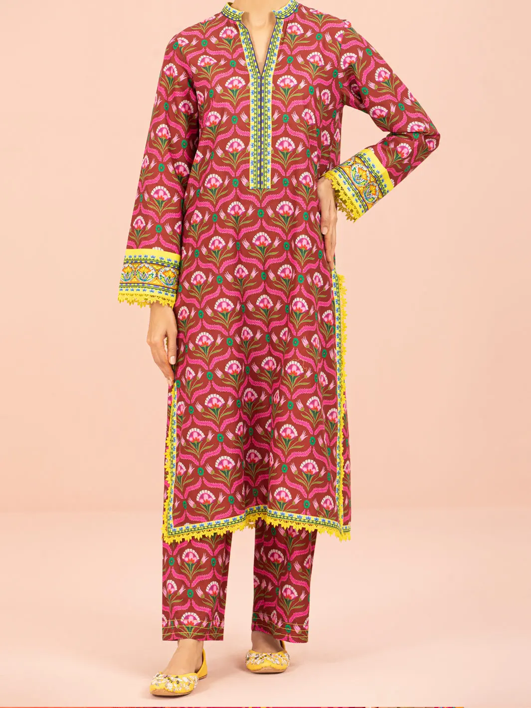 Maroon 2Pc Unstitched - Alp-2Ps-1565 1